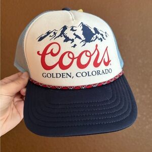Coors Trucker Hat in Navy and white